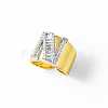 Brass Micro Pave Clear Cubic Zirconia Cuff Open Rings FS-WGA5D1D-14-1