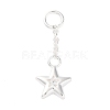 925 Sterling Silver Clear Cubic Zirconia Tassel Pendants STER-A032-04A-S-1