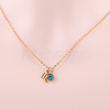 304 Stainless Steel Aquamarine Rhinestone Birth Stone Constellation Pendant Necklaces FS-WG76580-12-1