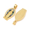Brass with Natural Paua Shell Religion Pendants KK-Z140-21G-2