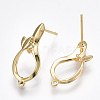 Brass Stud Earring Findings KK-T038-289G-1