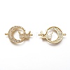 Brass Micro Pave Clear Cubic Zirconia Links Connectors ZIRC-C020-34G-2