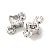 Rack Plating Brass Pave Clear Cubic Zirconia Links KKB-L215-047B-P-2