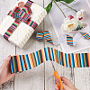 2 Rolls 2 Styles Stripe Pattern Printed Polyester Grosgrain Ribbon OCOR-TA0001-37C-12