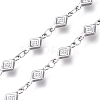 Tarnish Resistant 304 Stainless Steel Rhombus Link Chains CHS-P011-04P-2