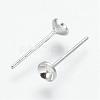 Brass Stud Earring Findings KK-E014-S-2