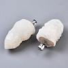 Rough Raw Electroplate Natural Druzy Agate Pendants G-S359-274E-3