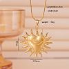 304 Stainless Steel Sun Pendant Necklaces for Women WG60B9D-04-1