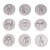 9Pcs 9 Styles 304 Stainless Steel Pendants FIND-SZ0001-009P-1