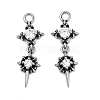 316 Surgical Stainless Steel Micro Pave Cubic Zirconia Pendants STAS-G349-03AS-02-1
