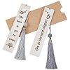 CRASPIRE 2Pcs 2 Style 201 Stainless Steel Bookmarks with Nylon Tassel AJEW-CP0005-77-1