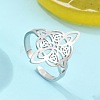 Non-Tarnish 304 Stainless Steel Witch Knot Open Cuff Rings for Women LS-AJEW-U005-01P-1
