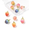 10Pcs 5 Colors Handmade Flower Pendants KY-LS0001-06-2