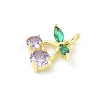 Brass Micro Pave Cubic Zirconia Pendants KK-Z101-06G-02-2