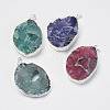 Natural & Dyed Druzy Agate Pendants G-F397-05-1