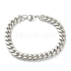 304 Stainless Steel Cuban Link Chain Bracelets & Necklaces Jewelry Sets SJEW-B019-03C-P-4