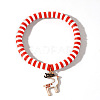 Elegant Christmas Handmade Polymer Clay Heishi Beaded Stretch Bracelets MV9996-1-1