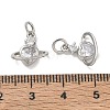 Brass Pave Clear Cubic Zirconia Charms CU-CBA6E4E-19P-D-3