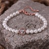 Shell Pearl Beads Bracelets BJEW-AA00086-01RG-5