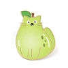 Cat Shape with Pear Enamel Pins JEWB-I052-02G-05-1
