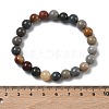 Natural Alashan Agate Round Beads Stretch Bracelets for Women BJEW-Z158-03M-03-5