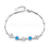 SHEGRACE 925 Sterling Silver Link Bracelet with Clover and AAA Zirconia(Chain Extenders Random Style) JB427B-1