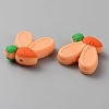 Rabbit Ears with Carrot Food Grade Eco-Friendly Silicone Focal Beads SIL-SZC0003-05J-2