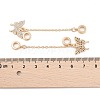 Rack Plating Butterfly Brass Clear Cubic Zirconia European Safety Chains KK-F879-19G-3