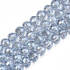 Electroplate Transparent Glass Beads Strands EGLA-N002-15-4