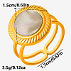 304 Stainless Steel with Natural Shell Cuff Open Rings for Women CR7720-3-2