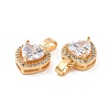 Brass Micro Pave Clear Cubic Zirconia Charms KK-E068-VC433-3