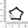 Star Brass Micro Pave Clear Cubic Zirconia Screw Carabiner Clasps KK-B167-01C-G-4