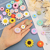 CHGCRAFT 28Pcs 28 Styles Sunflower Daisy
 Silicone Beads SIL-CA0003-13-3