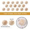 Cheriswelry 100Pcs 10 Style Unfinished Natural Wood European Beads WOOD-CW0001-03-3