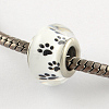 Large Hole Dog Paw Prints Pattern Resin European Beads OPDL-Q129-229A-2