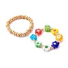 Handmade Glass Beads Stretch Rings Sets RJEW-JR00368-1
