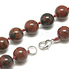 Natural Mahogany Obsidian Beaded Necklaces NJEW-S405-20-2