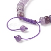 Adjustable Natural Amethyst Braided Bead Bracelets BJEW-F369-A18-4