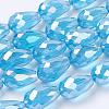 Electroplate Glass Beads Strands EGLA-D015-15x10mm-22-3