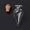 Teardrop Glass Cork Bottle Pendants AJEW-A041-01D-3