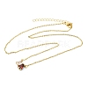 Brass Pave Cubic Zirconia Rectangle & Teardrop Pendant Cable Chain Necklaces KK-CBAB173-05G-11-4