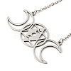 Non-Tarnish 201 Stainless Steel Triple Moon Goddess Pendant Necklace with Cable Chains NJEW-Q317-36P-2