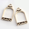 Rack Plating Alloy Open Back Bezel Pendants PALLOY-S047-17E-FF-1