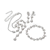 Brass Rhinestones Necklaces & Earring & Bracelets Sets for Women WGF929C-02-1