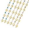 3Pcs 3 Styles Ocean Synthetic Turquoise & Natural Flower Amazonite & Synthetic Turquoise & 304 Stainless Steel Teardrop Handmade Beads Chains AJEW-JB01655-02-1