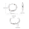 201 Stainless Steel Huggie Hoop Earring Findings STAS-P283-01E-S-3