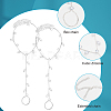2Pcs Brass Clear Cubic Zirconia Box Chain Bracelets for Women BJEW-BBC0001-09S-6