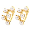 Rack Plating Brass ABS Imitation Pearl Clip-on Earrings EJEW-B061-10G-1