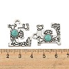 Synthetic Turquoise & Alloy Pendants PALLOY-H146-01AS-E-3