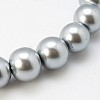 Silver Glass Pearl Round Loose Beads For Jewelry Necklace Craft Making X-HY-6D-B18-1